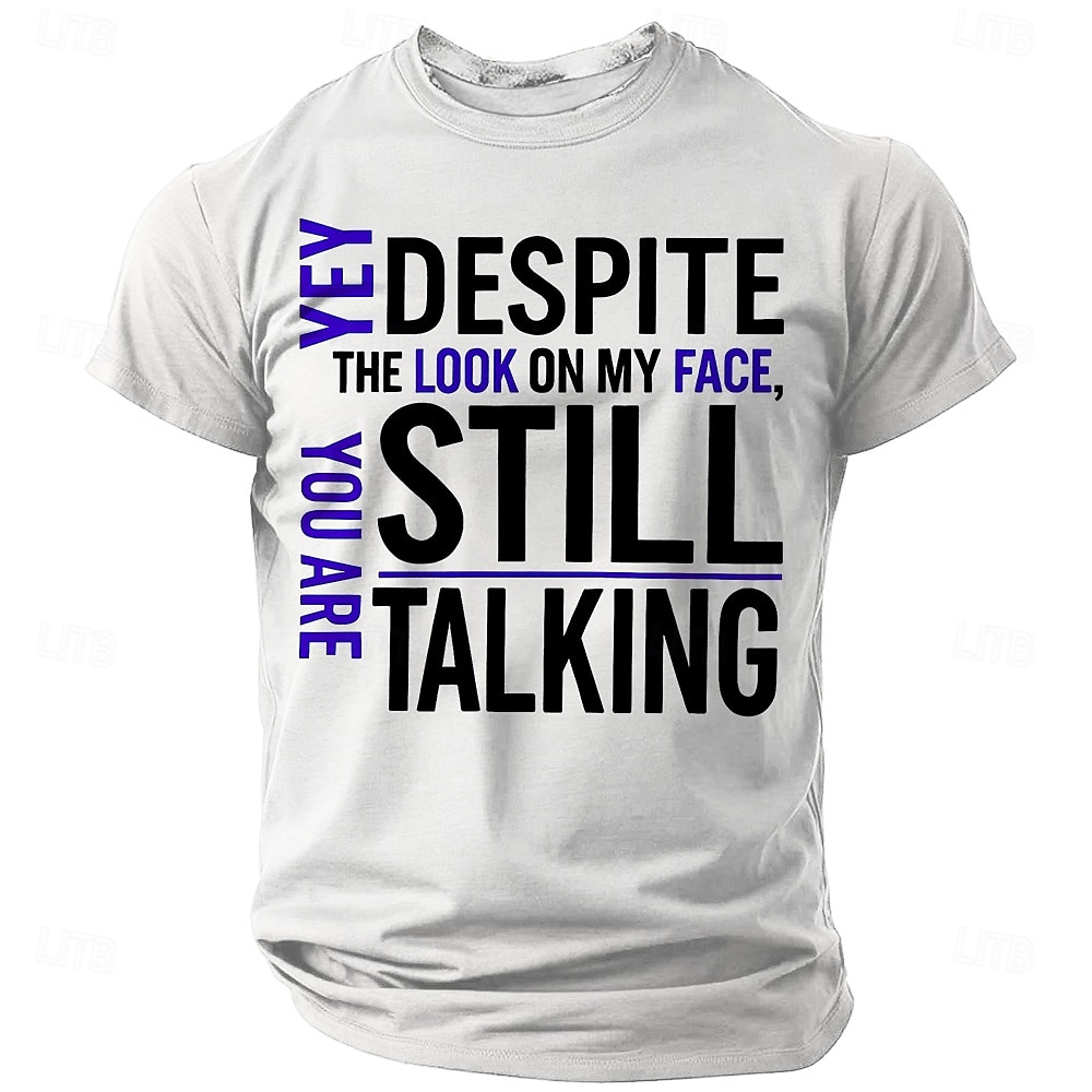 Męskie Zabawny slang Podkoszulek Krótki rękaw Podkoszulek Druk 3D Półgolf Koszula Moda Codzienny Ulica Codzienny Czarny Biały Niebieski Lato Wiosna Odzież S M L XL XXL XXXL 2025 - $17.99 –P5