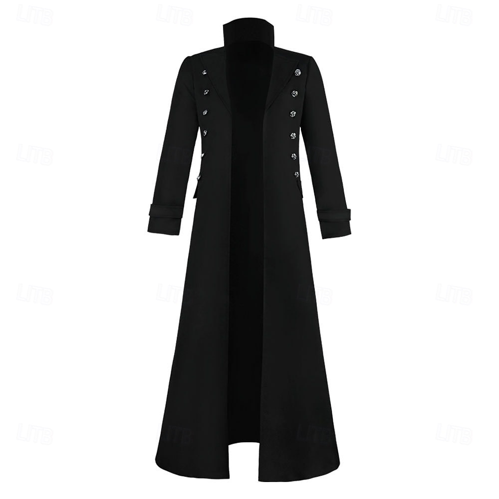 Retrò Vintage Punk & Gotico Medievale Cappotto Trench Vampiro Costume Per uomo Halloween Carnevale Feste Casual Quotidiano Fiera Rinascimentale Adulti Cappotto del 2026 a $40.99 –P15