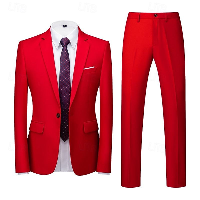 Homens Blazer Fato O negócio Coquetel Festa de Casamento 2 Peças Moda Casual Primavera Outono Poliéster Tecido Bolsos Botões Confortável Não Trespassado Jaqueta esporte Amarelo Escuro Cinzento Escuro de 2026 por $112.99 –P14