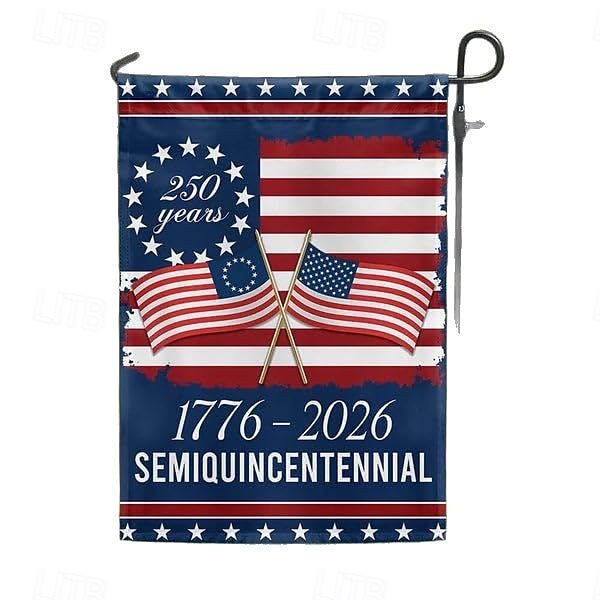 1776–2026 Gartenflagge zum 250. Jahrestag der USA, patriotisches amerikanisches Geburtstagsbanner für den Außenbereich für Hof, Rasen, Veranda oder als Dekoration zum Unabhängigkeitstag 2026 - $11.99 –P3