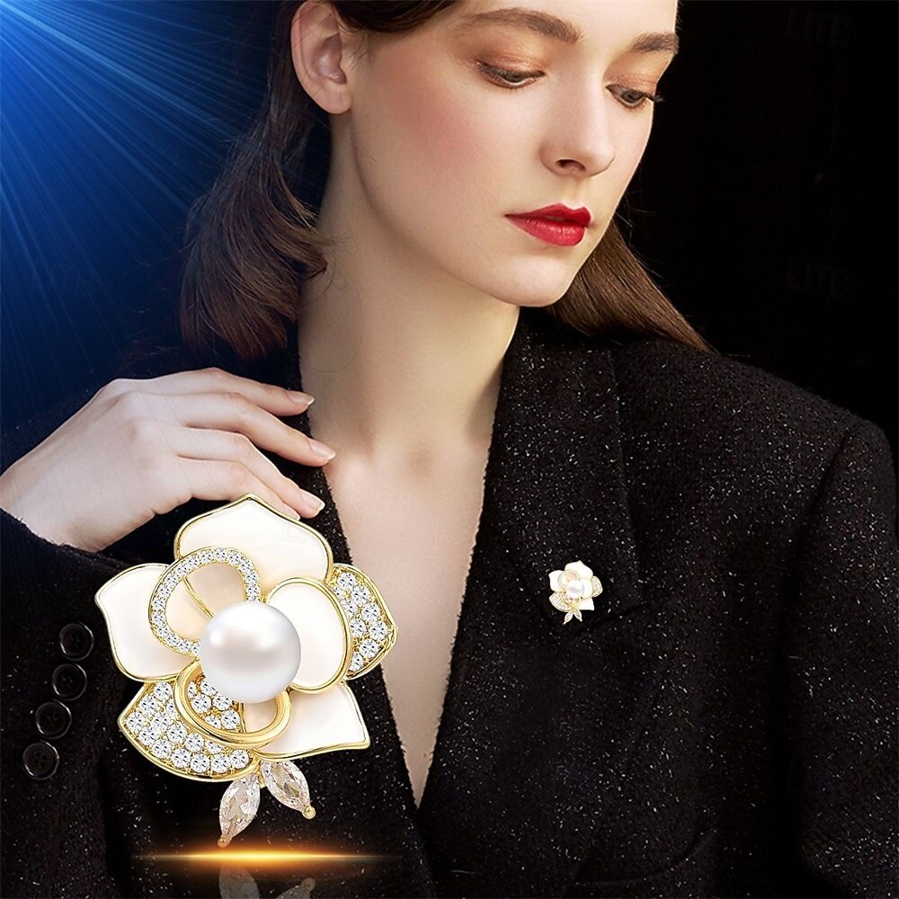 Broschen Klassisch Blume Mode Niedlich Brosche Schmuck Schwarz Weiß Für Hochzeit Party Geschenk Verlobung Abschlussball Festival 2026 - $27.99 –P5