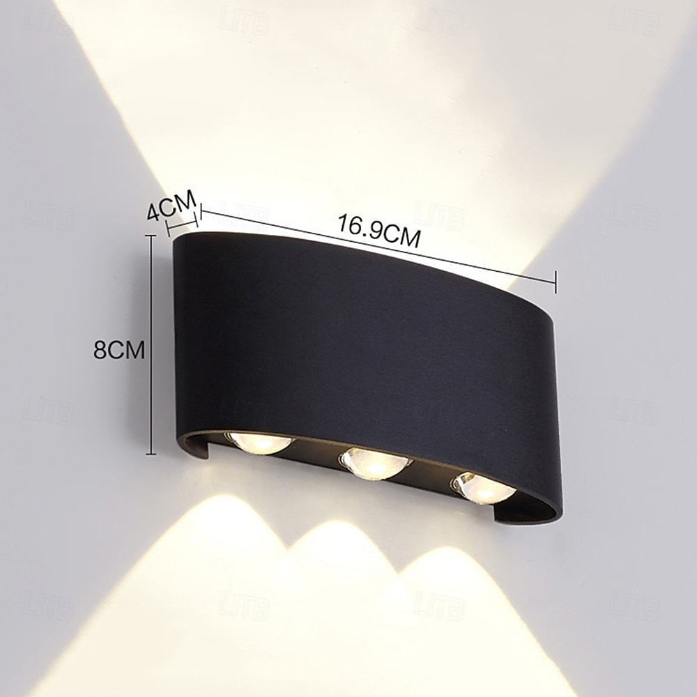 3-свет 17см светодиодные настенные светильники геометрический дизайн водонепроницаемые наружные настенные светильники современный минималистский стиль алюминий гостиная спальня коридор настенный светильник ip65 85-265v 2025 - $33.99 –P2