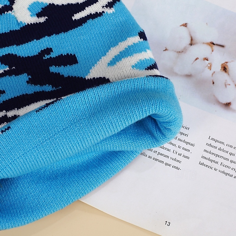 Voor heren Uniseks Muts Wintermutsen Beanies Gebreide muts Wintermuts blauw Leger Groen Katoen Jacquard Gebreid Knus Alledaagse kleding Uitgaan Camouflage Kleur Warm 2026 - $6.49 –P4