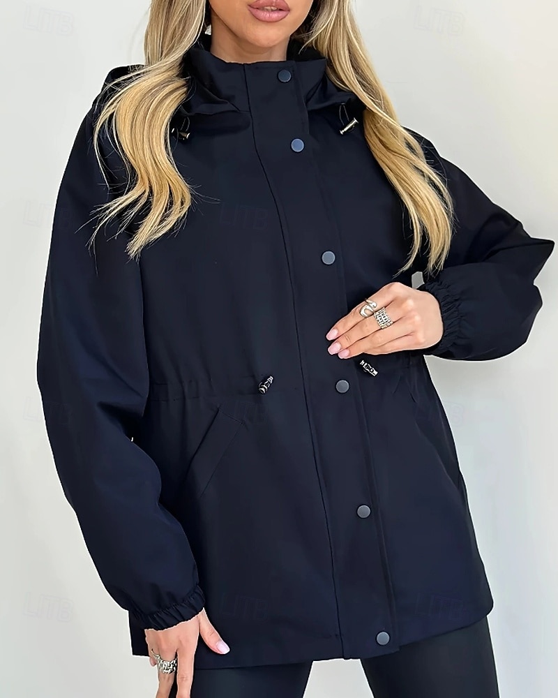 Mulheres Casaco de inverno Casaco com capuz Manter Quente Confortável Zíper Bolsos Casual Tecido Férias Roupa Diária Para Noite Final de semana Padrão Com Capuz Normal Manga Longa agasalhos Azul de 2025 por $41.99 –P1
