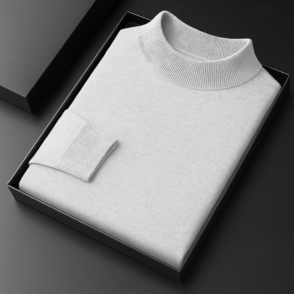 Per uomo Felpa Maglione A Coste Maglia Top Regolari Lavorato a maglia Slim Fit Semplice Collo Alto Maglieria Contemporaneo Casuale Abbigliamento quotidiano Abbigliamento Primavera Autunno Nero Bianco del 2026 a $26.99 –P4