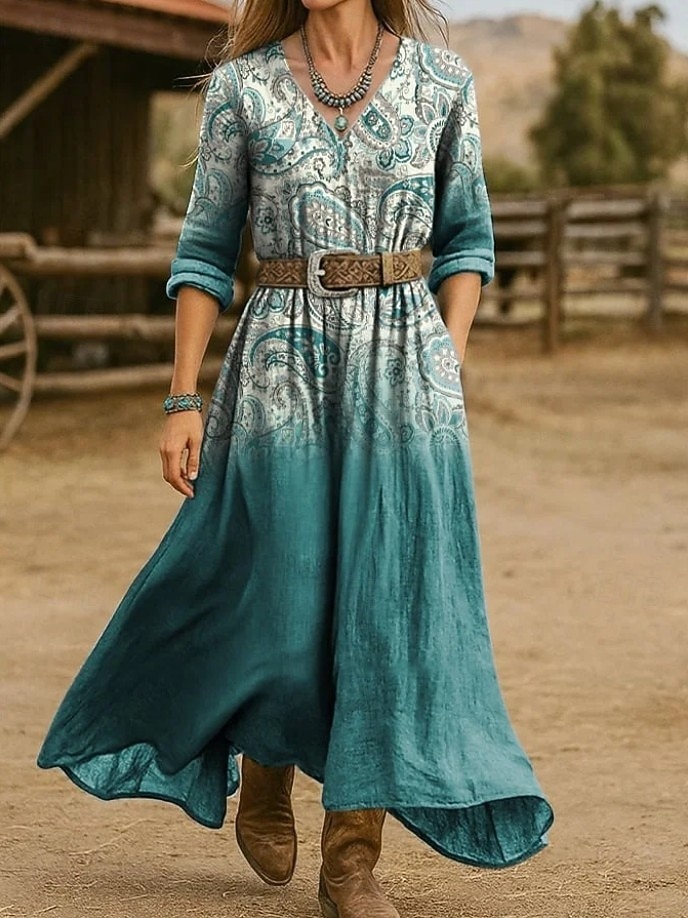 Women's Maxi Dress Boho A Line Dress Vacation Casual Going out Beach  Regular Fit Floral Graphic
