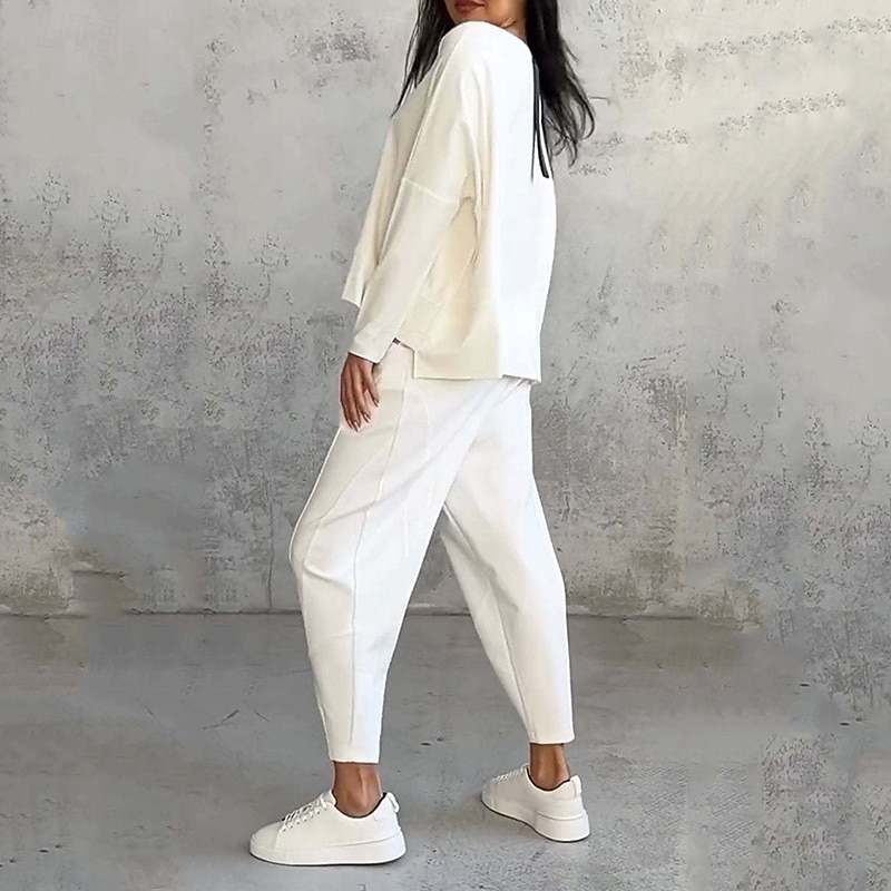 Damskie Komplety dresowe Dres 2-częściowy Stroje do salonu z kieszenią Solidne kolory Zestawy odzież Jesień Czarny Biały Siłownia Bieganie Zdatność Lekki Oddychający Długi rękaw Sport Odzież sportowa 2025 - $14.99 –P5