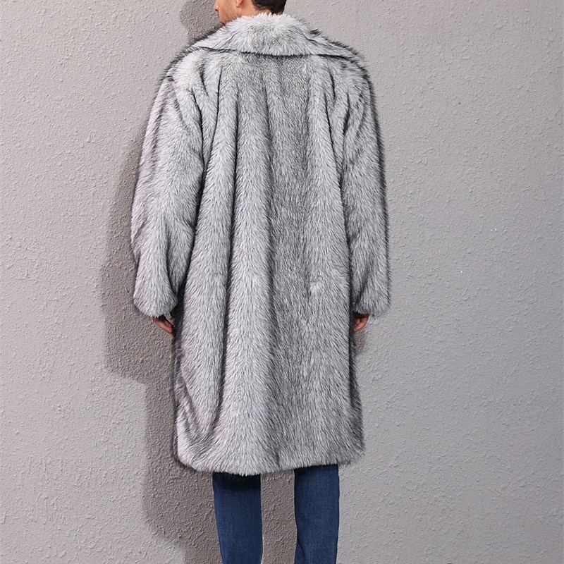 Herren Freizeitjacke Kunstpelzmantel Urlaub Täglich Thermowarm Plüsch Herbst Winter Einfach Mode Streetwear Revers Lang Weiß Gelb Kamel Grau Jacken 2025 - $58.99 –P4