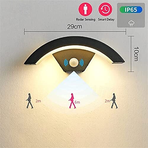 светодиодный уличный настенный светильник 24 Вт с датчиком движения ip65, водонепроницаемый, управление освещением, подходит для ванной комнаты, гаража, забора, палубы, двора, ac85-265v 2026 - $66.59 –P2