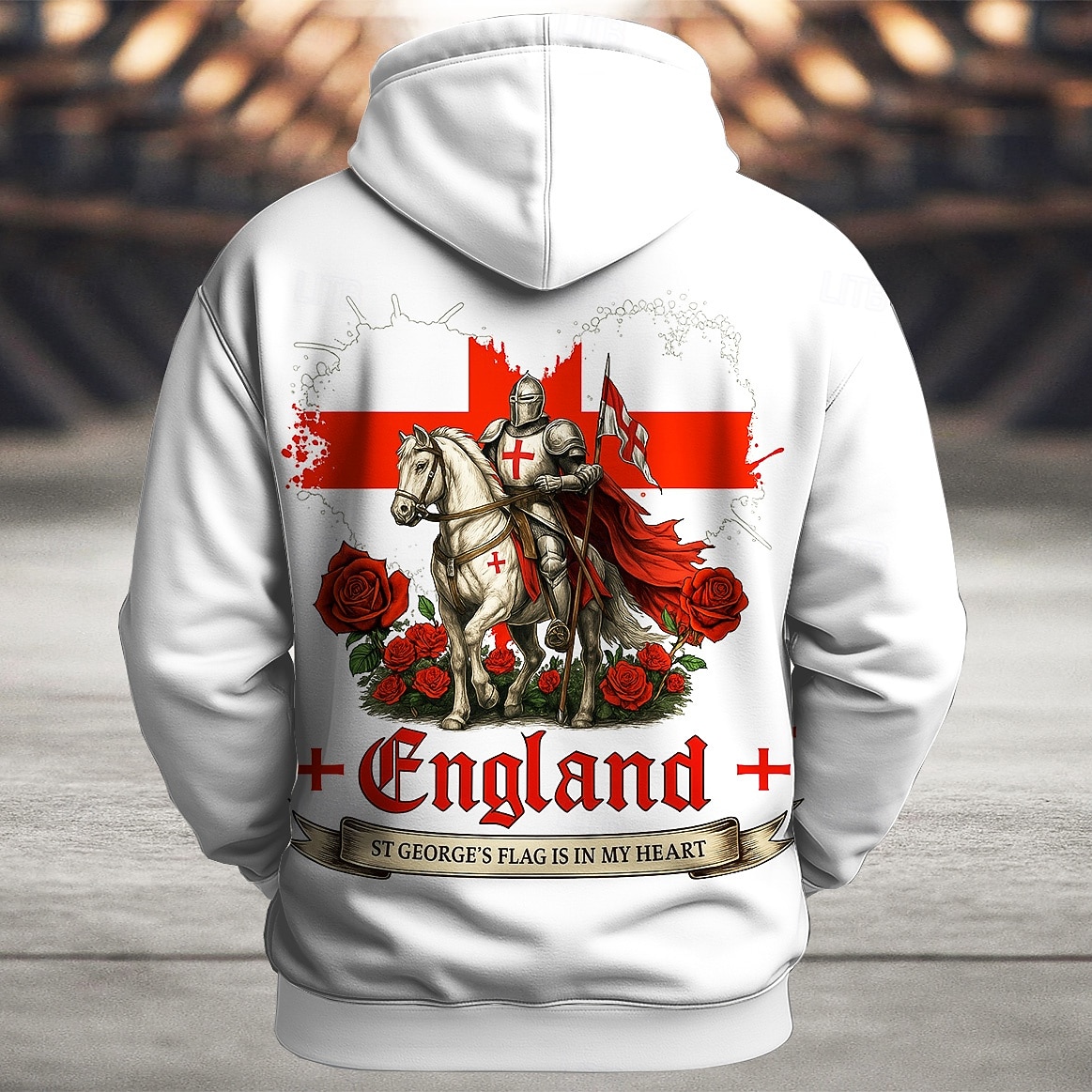 Férfi Zászló UK Kapucnis felsőrész Pulóver Sportok Divat Terített nyak Szabadtéri Iroda Utcai öltözék Fekete Fehér Zsinór 3D Ősz Tél Tervező 2025 - $26.99 –P1