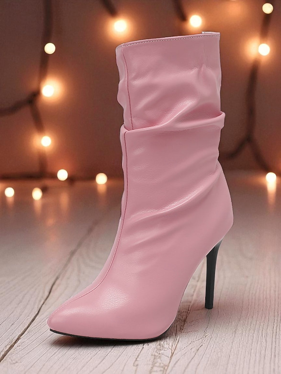 Bottines souples en similicuir noir pour femme - Chaussures de soirée à bout pointu et talon aiguille haut pour la vie nocturne et les soirées en boîte de 2025 ? $54.99 –P3