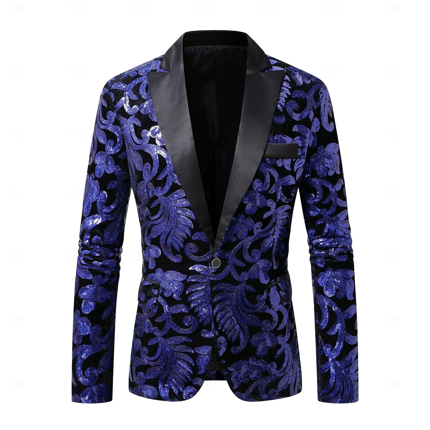 Per uomo Giacca blazer Collare di chiusura Moda Floreale Blazer Rosso Blu Viola Vestibilità aderente Monopetto Un Bottone del 2025 a $59.99 –P5