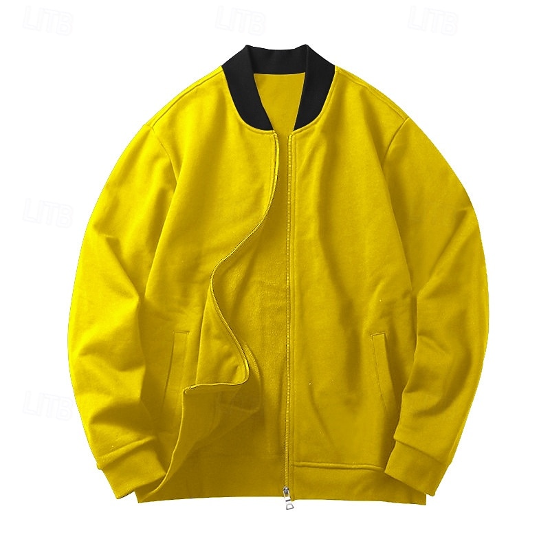 Per uomo Giacca Leggera Giacca Casual Vacanza Quotidiano Traspirante Tasca Primavera Autunno Blocco di colori Moda Classico Collo alla coreana Regolare Nero Giallo Rosso Blu marino Blu reale Giacca del 2026 a $24.99 –P4