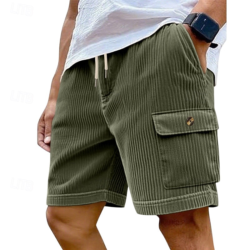 Men's Shorts Summer Shorts Casual Shorts Corduroy Shorts Drawstring Pocket Elastic Waist Plain Comfort Breathable Short Outdoor Vacation Sport Casual Navy Blue 2026 - $21.99 –P19