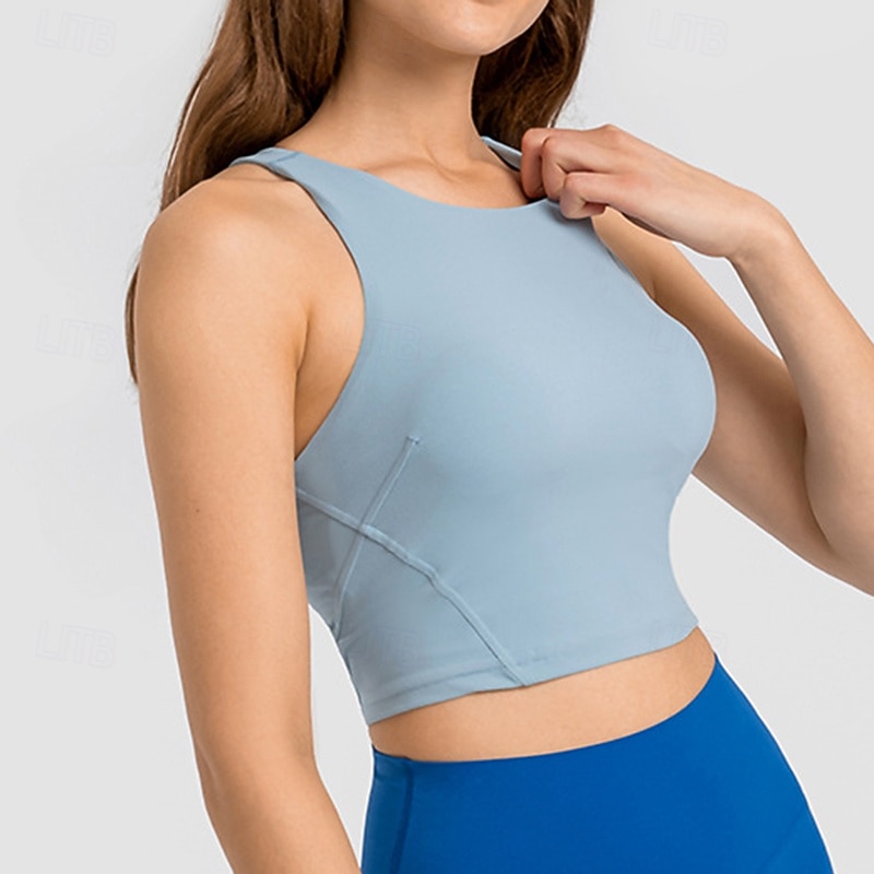 Damskie Biustonosz typu racerback Czołg Wyściełany Bez rękawów Top Athleisure Jesień Solidne kolory Wysokie podpory Oddychający Siłownia Bieganie Zdatność Odzież sportowa Odzież sportowa Czarny Biały 2026 - $25.99 –P13