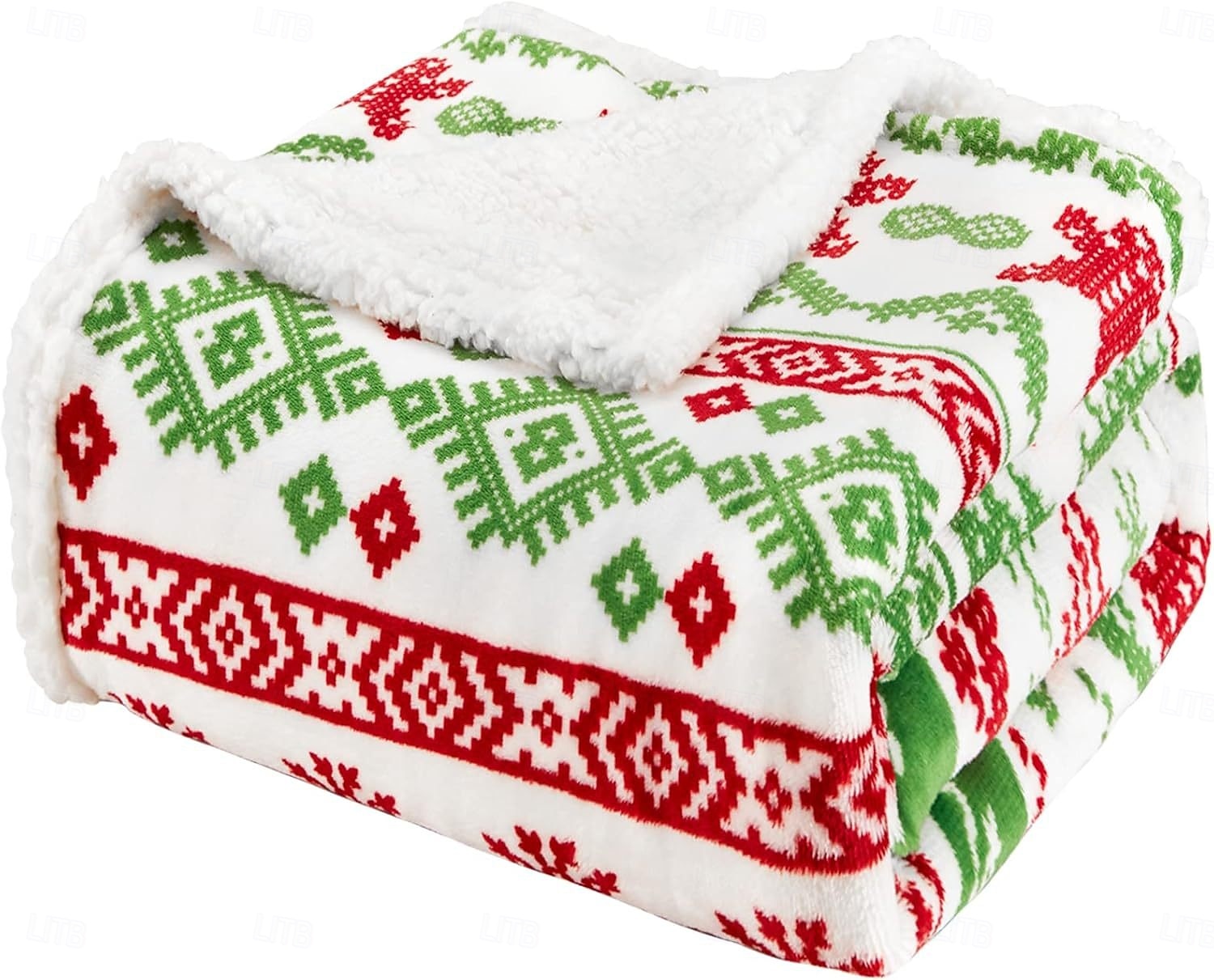 Exkluzív karácsonyi-téli flanel sherpa polár takaró, vastag, kétrétegű báránygyapjú pléd 2025 - $29.99 –P7