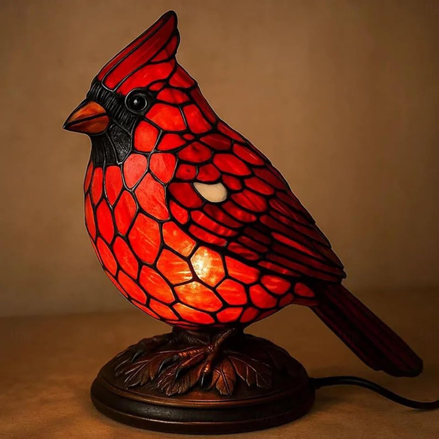 Lampă de noapte Cardinalis cu pasăre, rășină, lumină de noapte Cardinalis, decorațiuni de Crăciun, ornament de birou cu pasăre roșie, pentru noptieră, living, dormitor, decorare de casă 2026 - $29.99 –P1