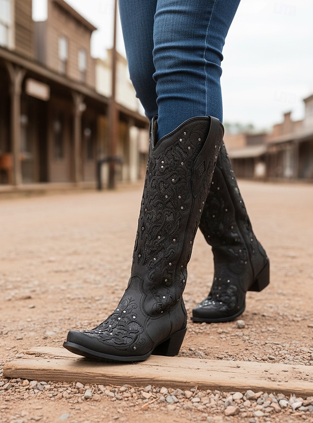 Women's Mid Calf Boots Vintage-Style White Western Cowboy Boots with Embroidery and Rhinestone Accents for Festivals and Everyday Wear 2025 - $84.99 –P2