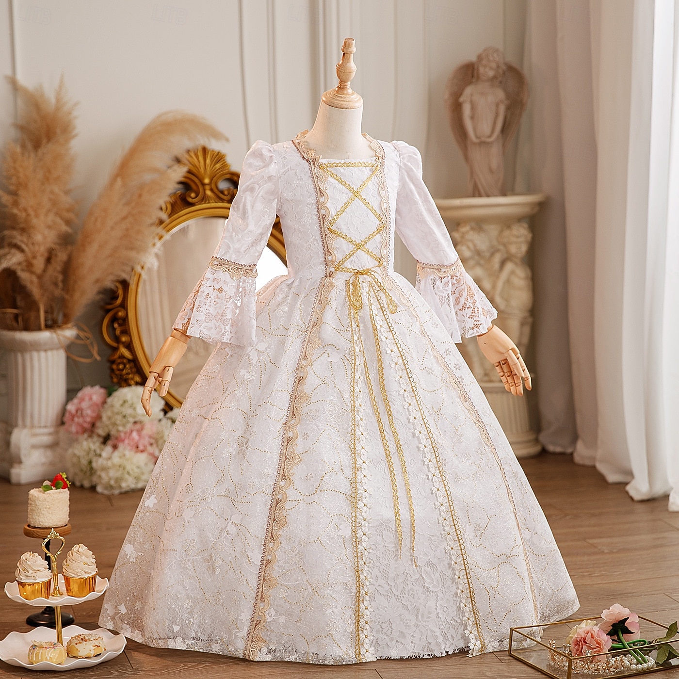 Рококо Стимпанк маскарадный Макси Костюм для вечеринки Аксессуары Летучая мышь Принцесса Бант Ретро С пышной юбкой Точка Маскарадный костюм Девочки Королевский Рождество Хэллоуин Карнавал 2025 - $178.99 –P3