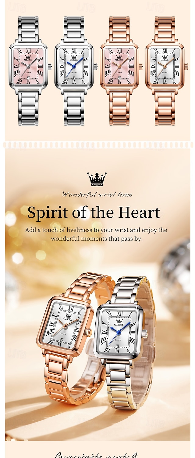 OLEVS 5641 Quartz Watch Woman Top Brand Original Waterproof Watch Mother's Day Gift for women Stainless Steel Strap Roman Scale Date Wristwatch 2026 - $35.99 –P6