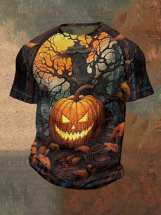 Pánské halloweenská košile Dýně Netopýr Výstřih ke krku Oblečení 3D tisk Venkovní Dovolená Tématický večírek Halloweenská párty Krátký rukáv Tisk Vinobraní předvečer Všech svatých 2025 - $15.49 –P3