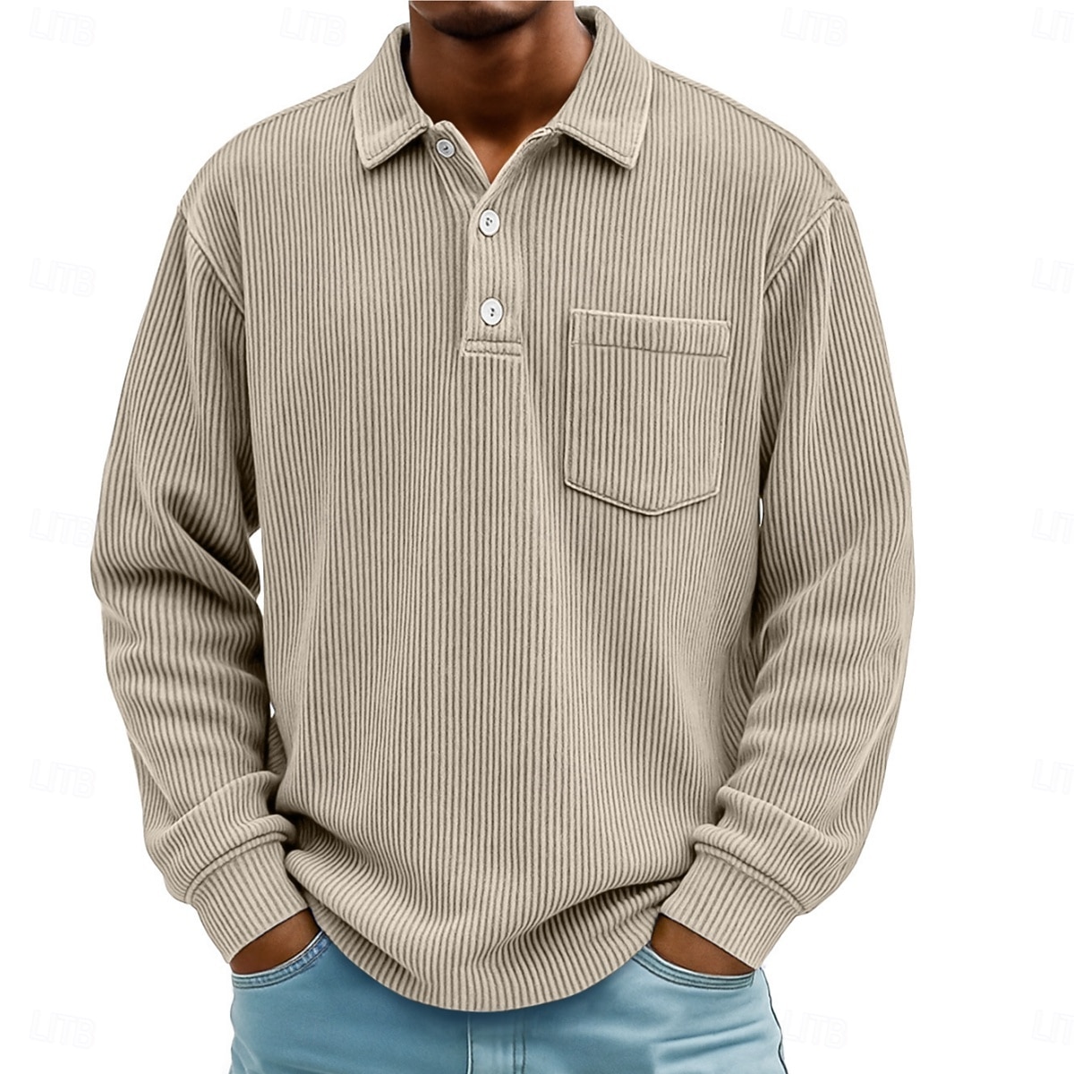 Men's Corduroy Shirt Textured Casual Sports Lapel Long Sleeve Fashion Basic Color Block Patchwork Buttons Fall Spring &  Fall Regular Fit Black Green Light Blue Navy Blue Khaki Corduroy Shirt 2026 - $25.99 –P5