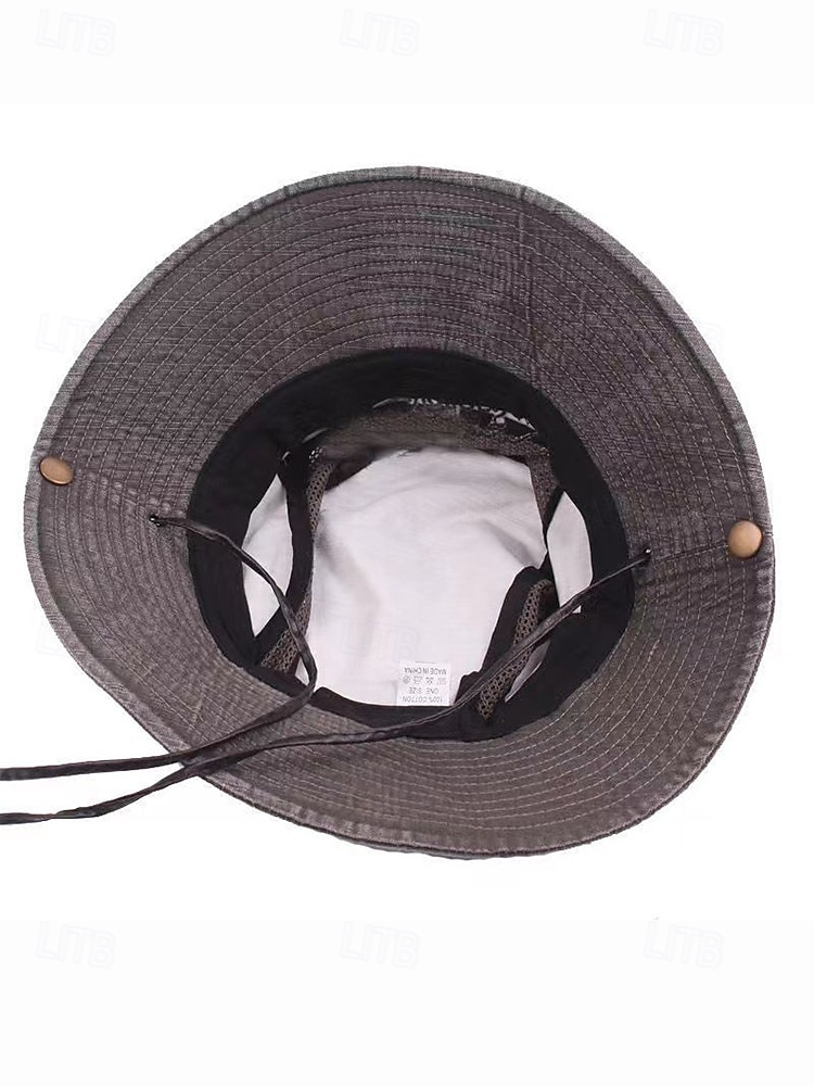 Męski kapelusz safari z ochroną przeciwsłoneczną – oddychający, siateczkowy kapelusz wędkarski z szerokim rondem i paskiem pod brodą, idealny na piesze wędrówki, kemping i podróże 2026 - $18.99 –P9