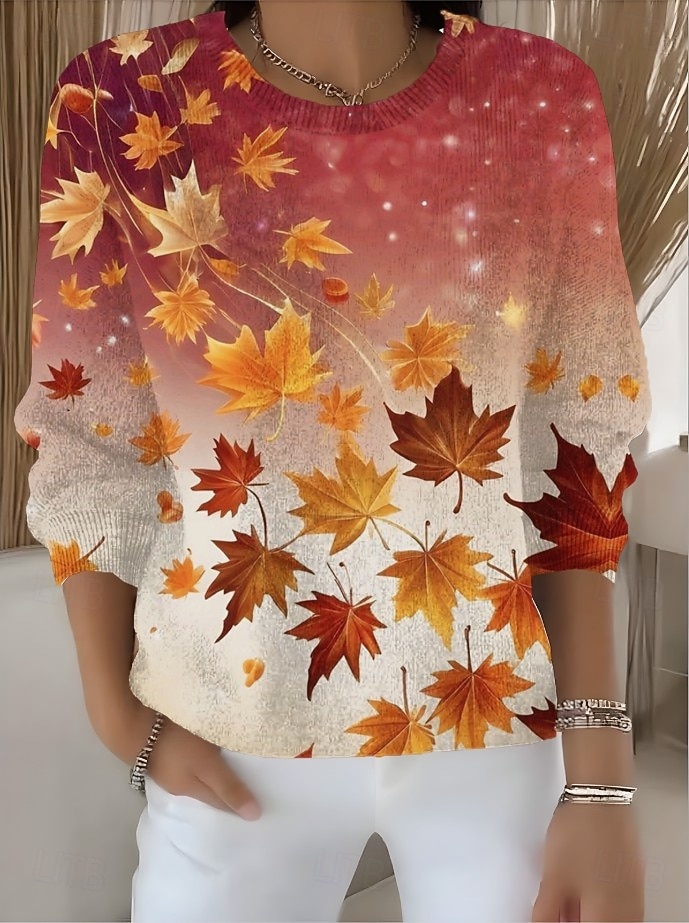 Damen Pullover Mode Lässig Grafik Skelett Rundhalsausschnitt Patchwork Blumen Gestrickt Langarm Normale Oberteile Stricken Halloween Weiß Rote Herbst Winter 2025 - $29.99 –P6