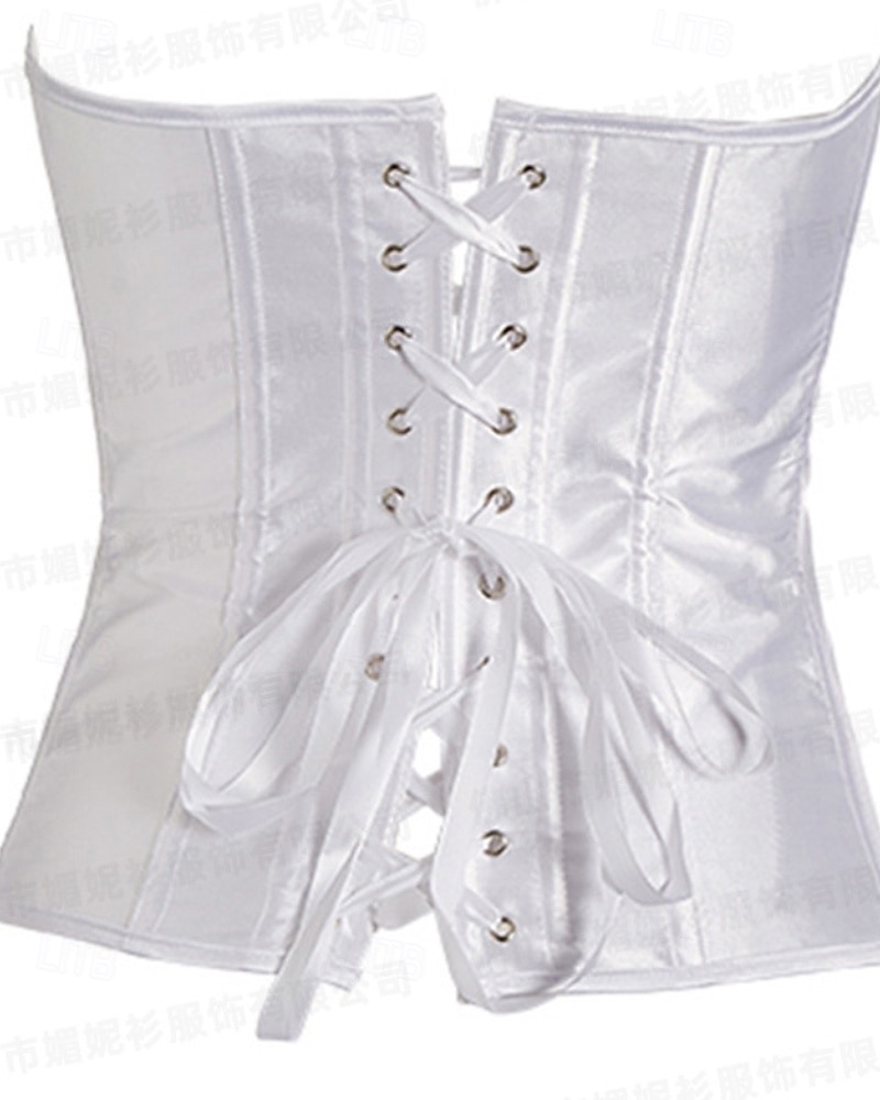 Mulheres Corset Shapewear Cincher Cintas Corpete Sexy Moda Sensual Cor imaculada Hem irregular Frente Única Férias Rua Encontro Sem Manga ombro frio Preto Branco Primavera Outono Moderno de 2025 por $26.99 –P7