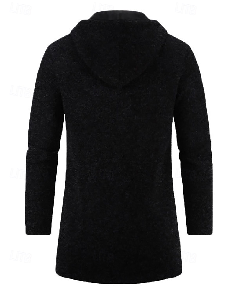 Férfi Felöltő Ballonkabát Hosszú Trench kabát Vakáció Napi Tavasz Tél Poliészter Szélbiztos Melegen tartani Felsőruházat Ruházat Divat Klasszikus Sima Zseb Kapucni Cipzár 2026 - $27.99 –P15