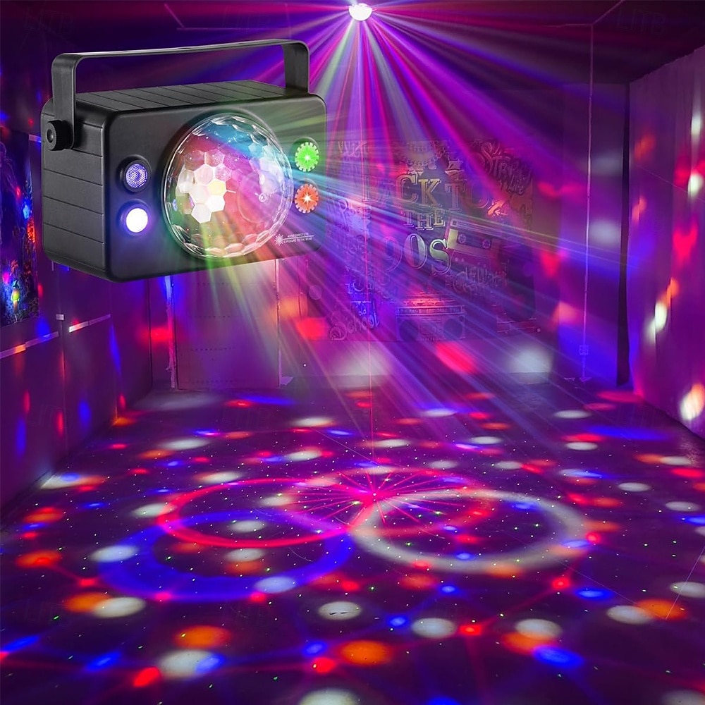 Luces de fiesta 4 en 1, bola de discoteca para DJ con sonido activado y 6 colores de iluminación, lámpara estroboscópica LED para escenario, para casa, sala interior, fiestas de baile, karaoke, club, 2025 - €80.17 –P3