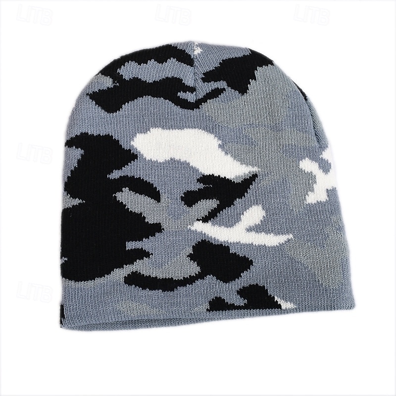 Voor heren Uniseks Muts Wintermutsen Beanies Gebreide muts Wintermuts blauw Leger Groen Katoen Jacquard Gebreid Knus Alledaagse kleding Uitgaan Camouflage Kleur Warm 2026 - $6.49 –P5