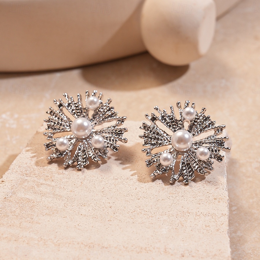 Collana e orecchini da donna in argento con perle - gioielli scintillanti per serate, cocktail e occasioni speciali del 2026 a $14.99 –P7