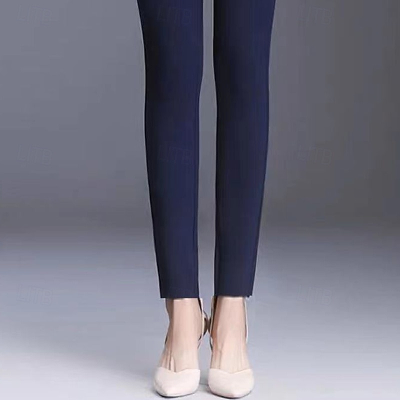 Mulheres Leggings casuais Calças de Lounge Com bolsos Cintura Alta Academia Exterior Corrida Calças Côr Sólida Azul Escuro Esportes Roupas Esportivas de 2026 por $6.49 –P3