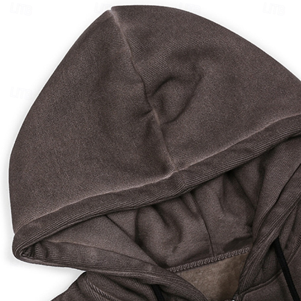 Pánské Grafika Kapuce Módní Denní Na běžné nošení Dlouhý rukáv Kapuce Venkovní Dovolená Streetwear Černá Bílá Kávová Zapni Kapsy Potisk Jaro Podzim Návrhář S M L XL 2XL 3XL 2026 - $18.99 –P10