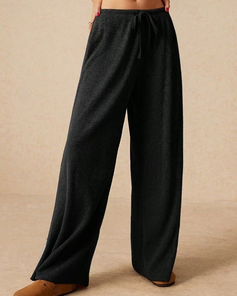 Per donna Culotte Gamba Larga Gamba larga Chinos Vacanza Vintage Streetwear Lunghezza intera Vita media Semplice Tasca Design con Coulisse Elastica Comodo Micro-elastico Alta elasticità All'aperto del 2025 a $18.99 –P12