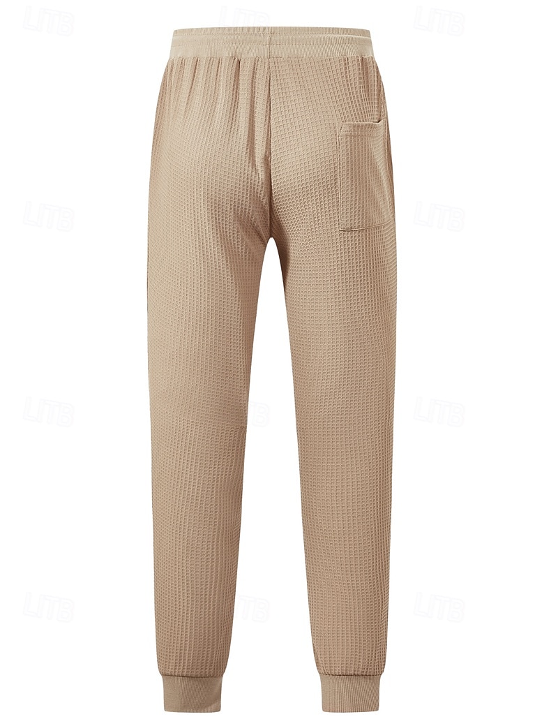 Per uomo Nido d'ape Pantaloni da tuta Joggers Pantaloni Pantaloni casual Coulisse Tasca Frontale Semplice Comodità Lunghezza intera All'aperto Casa Quotidiano Moda Streetwear Nero Bianco Elasticizzato del 2026 a $20.99 –P2