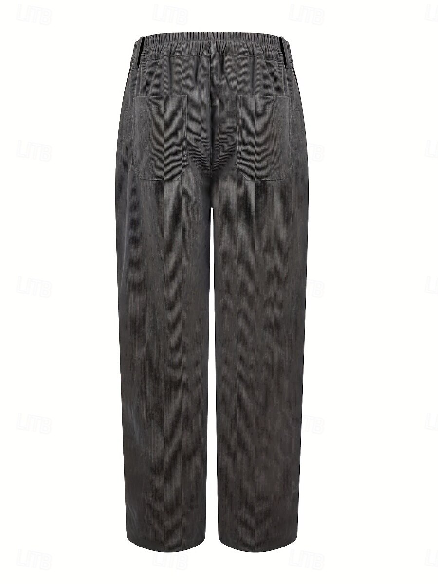 Per donna Chinos Dritto Moda Streetwear Casual Lunghezza intera Vita Alta Semplice Fascia Elastica Comodo Morbido Confortevole Inelastico All'aperto Streetwear Grigio scuro Nero Marrone Primavera del 2025 a $24.99 –P8