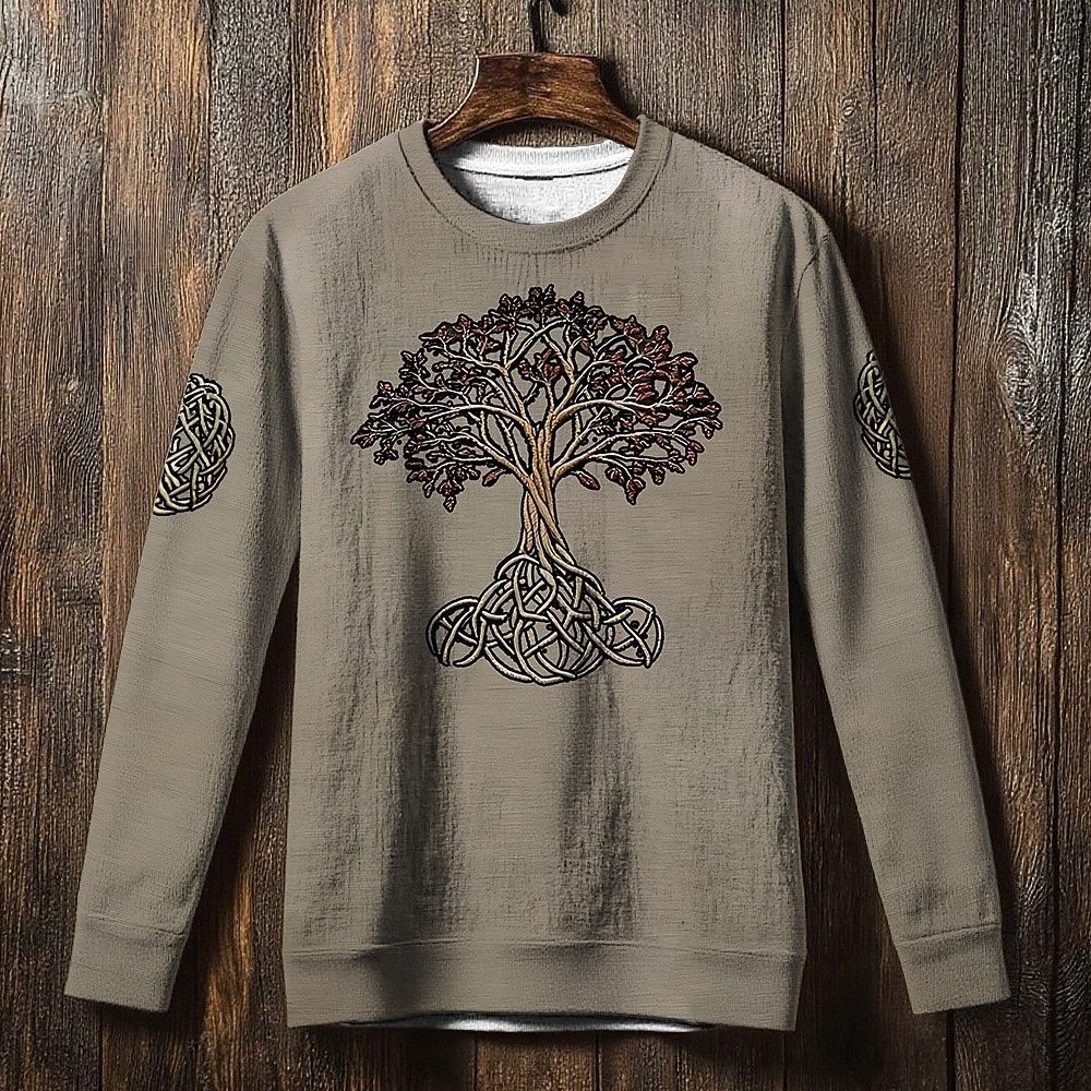 Per uomo Maglia Blu Nero Grigio Girocollo Albero della vita Yggdrasil Nodo celtico Stampato Casuale Quotidiano Abbigliamento casual alla moda Vintage Vichingo Autunno Inverno Abbigliamento Felpe con del 2026 a $28.99 –P2
