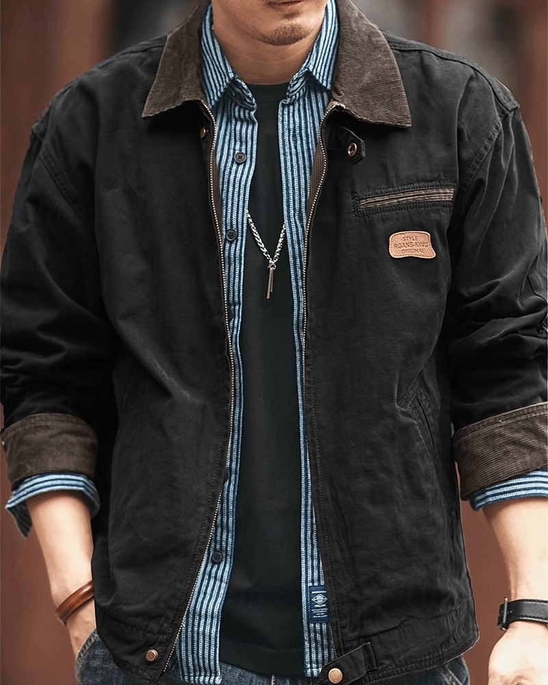Hombre Chaqueta ligera Chaqueta tipo cargo Chaqueta casual Vacaciones Diario Resistencia al desgaste Bolsillo Otoño Invierno Plano Moda Clásico Diseño Regular Negro Marrón Verde Ejército Gris Oscuro 2026 - $53.99 –P9