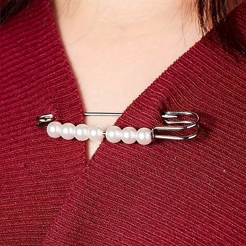 4 broșe din perle artificiale – ace de siguranță pentru eșarfă, hijab, șal și pulover pentru femei, set elegant de accesorii de modă 2025 - $7.99 –P5