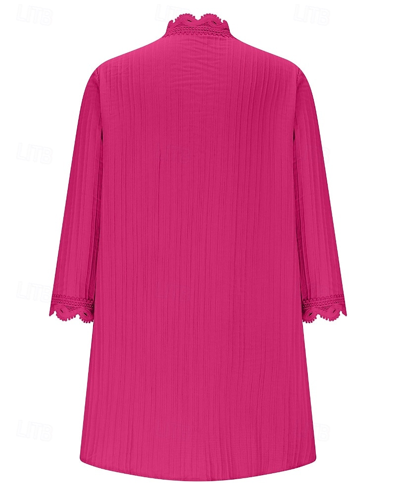 Damskie Sweter Sweter rozpinany Moda miejska Codzienny Jednokolorowe W serek Dzianiny Rękaw 3/4 Zwykłe topy Robić na drutach Święto Wyjściowe Weekend Czerwone wino Czarny Wiosna Jesień 2026 - $10.99 –P5