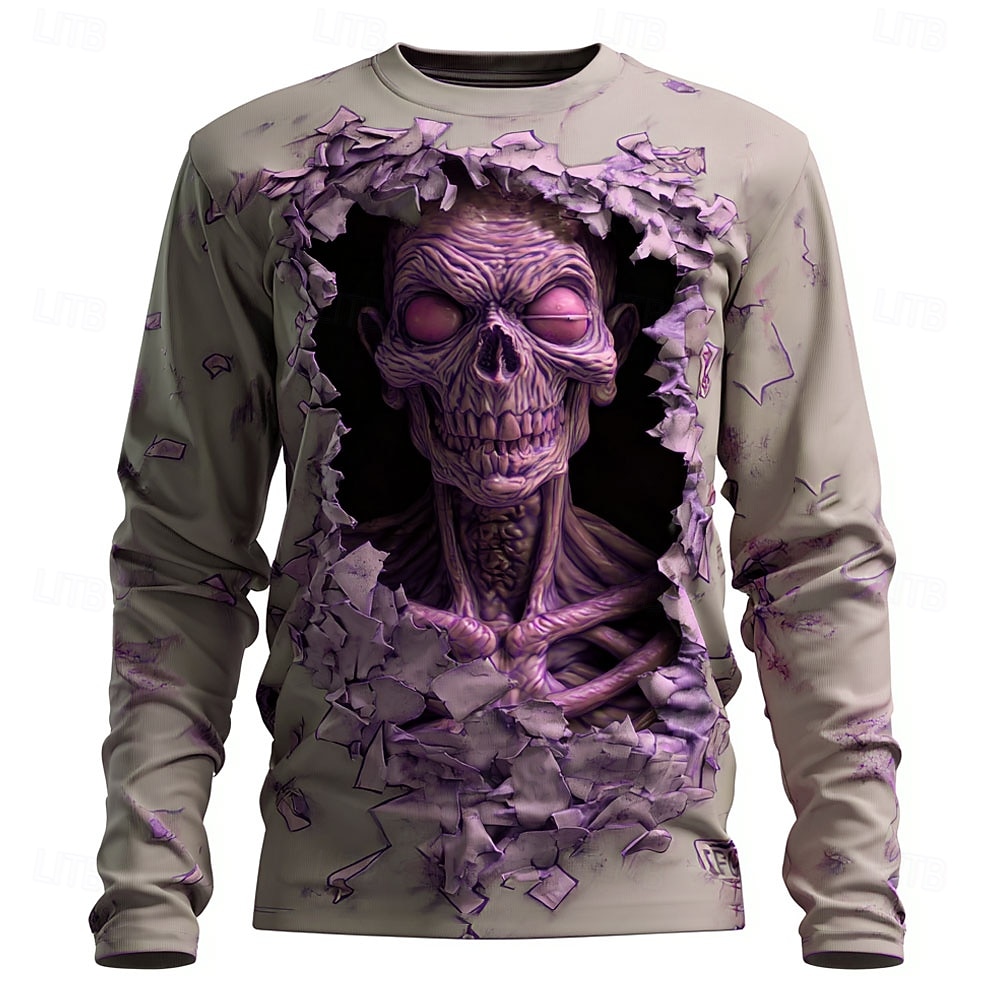 Halloween Homme Zombies 3D T-shirt manche longue T-shirt Impression 3D Col ras du cou Chemise Mode Exagéré Rue Occasionnel Quotidien Vert 1 # Vert 2# Vert 3# Été Printemps Automne Vêtement Tenue S M de 2025 ? $22.99 –P3