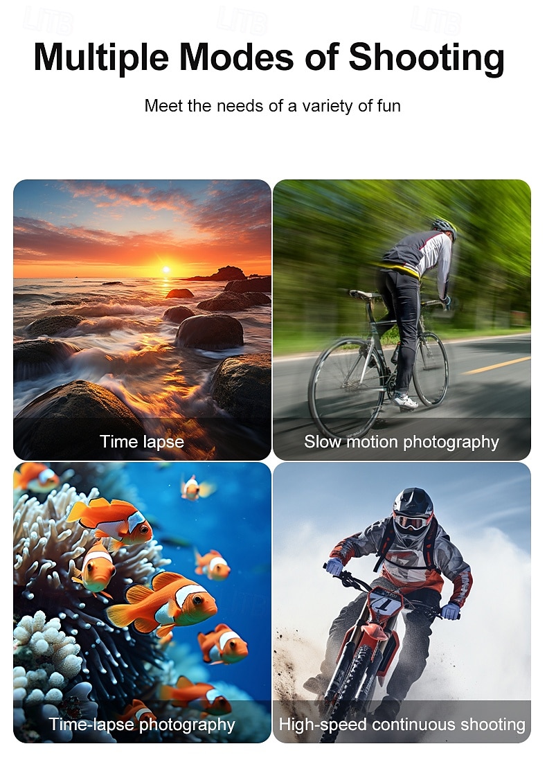 Cameră sport impermeabilă de înaltă definiție 4k cu ecran dublu pentru ciclism, scufundări și fotografie aeriană, aparat de înregistrare foto și video integrat cu conectivitate mobilă wifi și 2026 - $76.99 –P12
