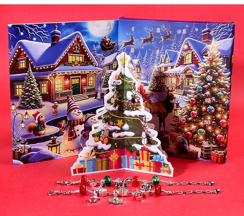 Christmas Advent Calendar Bracelets 2025 for Girls, 24 Days DIY Jewelry Making Kit with 22 Charm Beads and 2 Adjustable Bracelets, Xmas Countdown Gift for Kids Teens Women 2025 - $23.99 –P6
