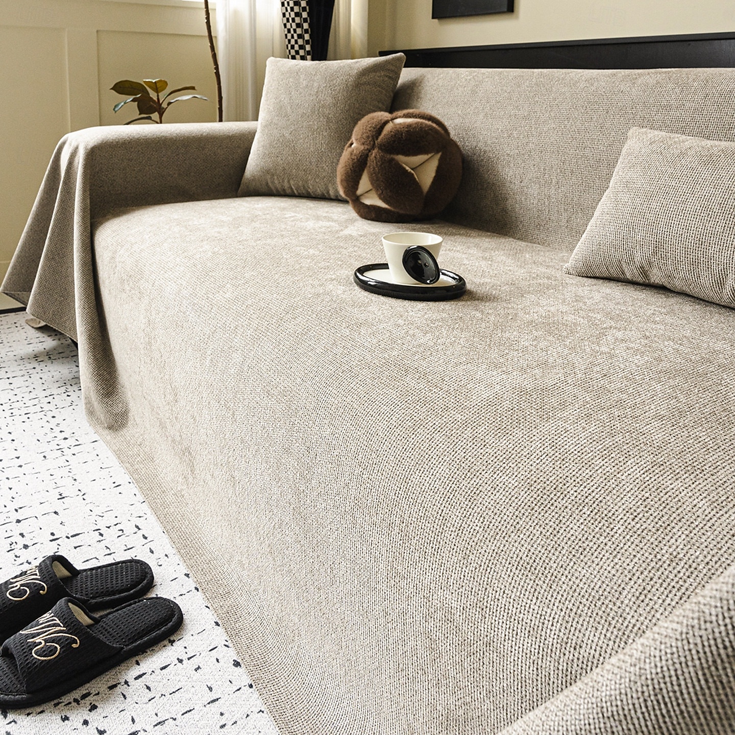 nepromokavý potah na pohovku, deka na pohovku odolná proti poškrábání kočkami, protiskluzový chránič pohovky pro všechna roční období, pratelný potah na nábytek do obývacího pokoje vhodný pro domácí 2026 - $79.99 –P3