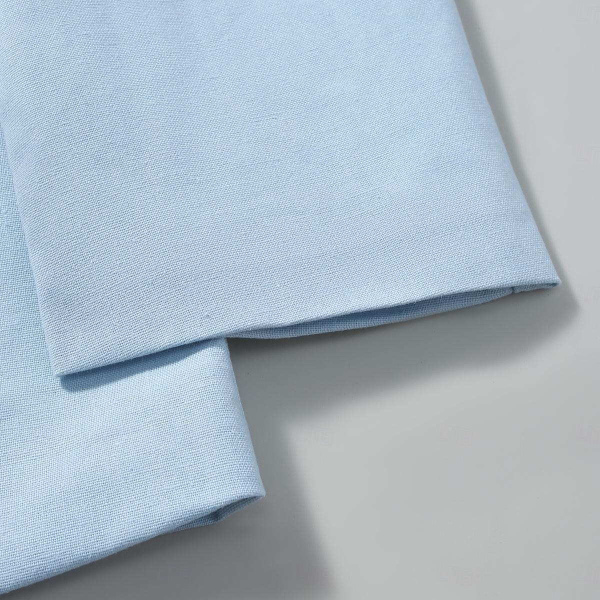 Per uomo Giacca di lino Formale Casa Bottoni Minimalista Primavera & Autunno Autunno Tutte le stagioni Tinta unica Attivo Vintage Colletto a Camicia Regolare Blu marino Verde Cachi Azzurro Giacca del 2026 a $91.99 –P17