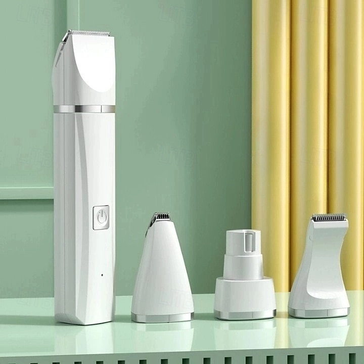 Profesjonelt 4-i-1 oppladbart hundeklippesett, støysvak trådløs kjæledyrklipper for ansikt, poter, ører, tånegler, katt &trimmer for smådyr 2025 - $35.99 –P2