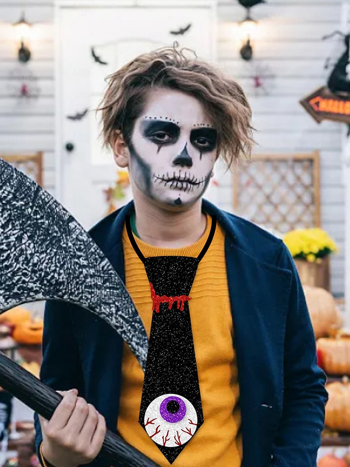 Ensemble de cravates scintillantes pour femmes à motif citrouille, araignée et chauve-souris pour Halloween - 3 pièces pour accessoires de fête costumée et de cosplay de 2025 ? $14.99 –P2