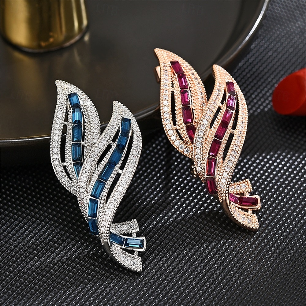 Brooches Classic Retro Leaf Elegant Fashion Personalized Simple Brooch Jewelry Light Pink Blue For Wedding Party Gift Engagement Prom Festival 2026 - $32.99 –P1